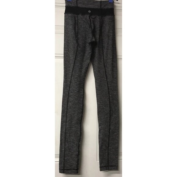 Lululemon Wunder Under Pant High Rise Luon Coco Pique Black Womens Size 2 - Picture 5 of 7